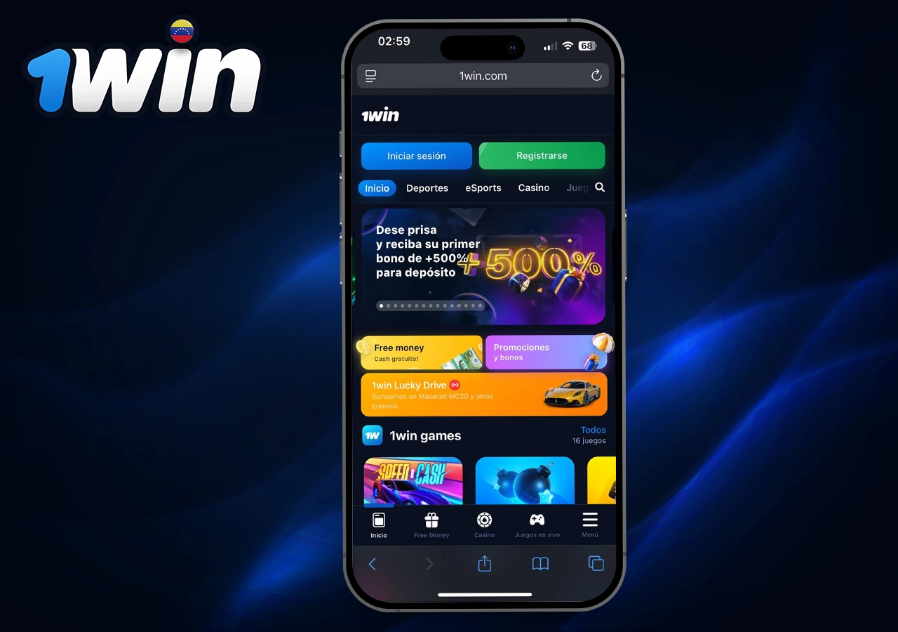 Información sobre la versión móvil de 1Win